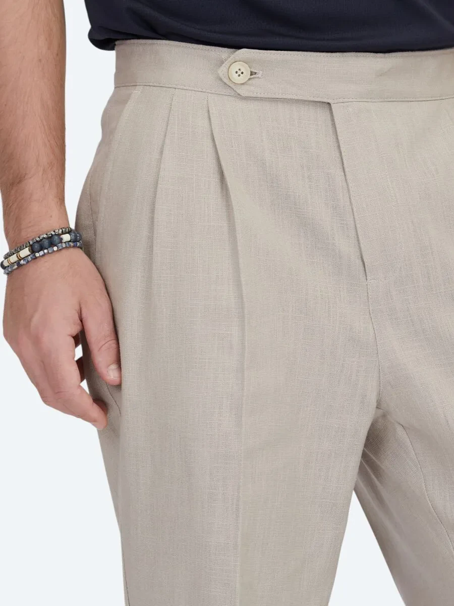 Vizon Dokuma Carrot Fit Casual Pamuk Karışımlı Pantolon - 3