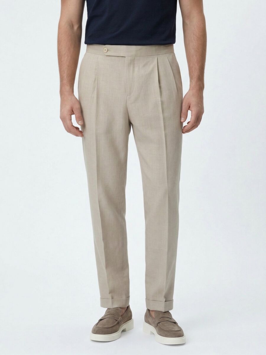 Vizon Dokuma Carrot Fit Casual Pamuk Karışımlı Pantolon - 2