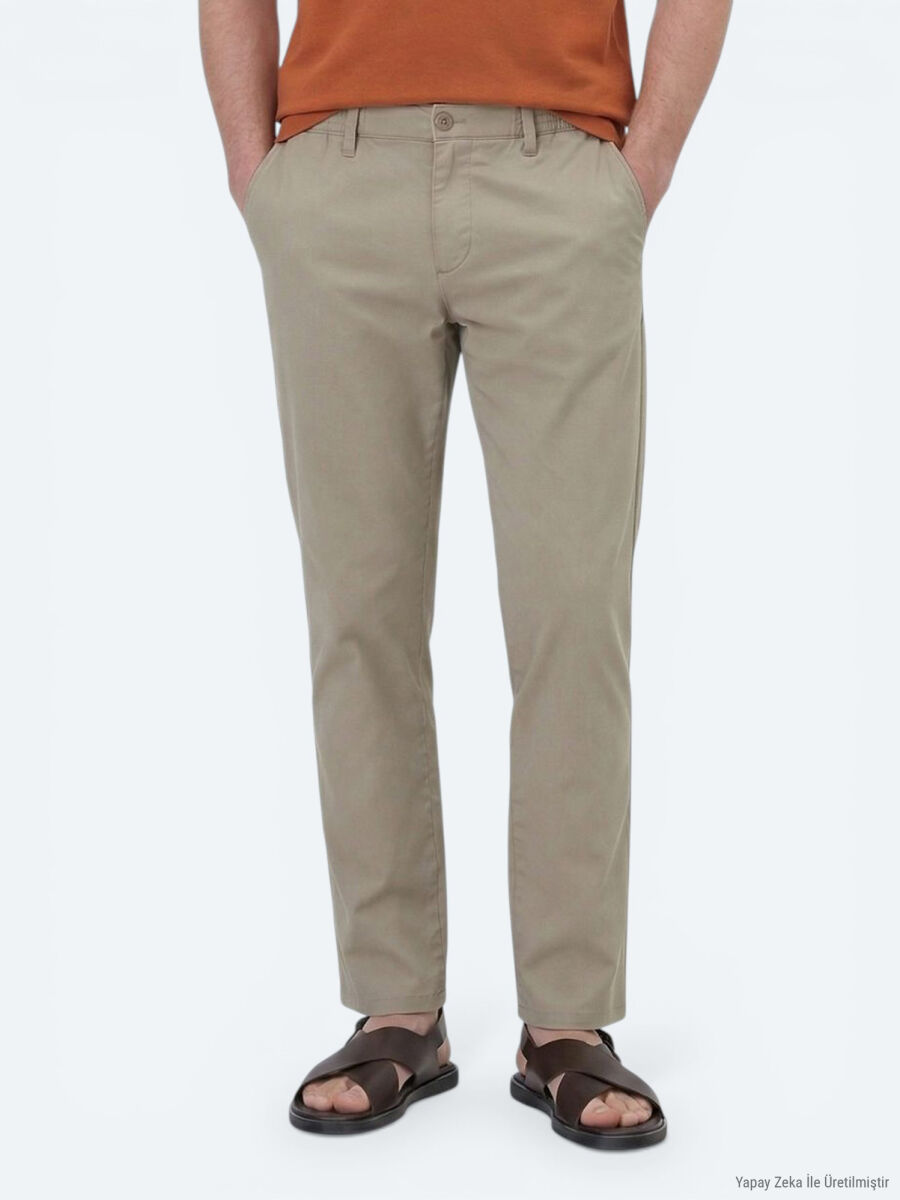 Vizon Dokuma Jogging Fit Casual Pamuk Karışımlı Pantolon - 3