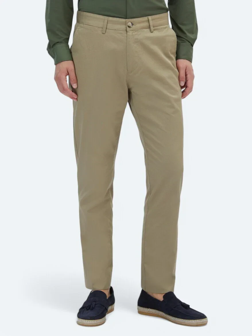 Vizon Dokuma Regular Fit Casual Pamuk Karışımlı Pantolon 