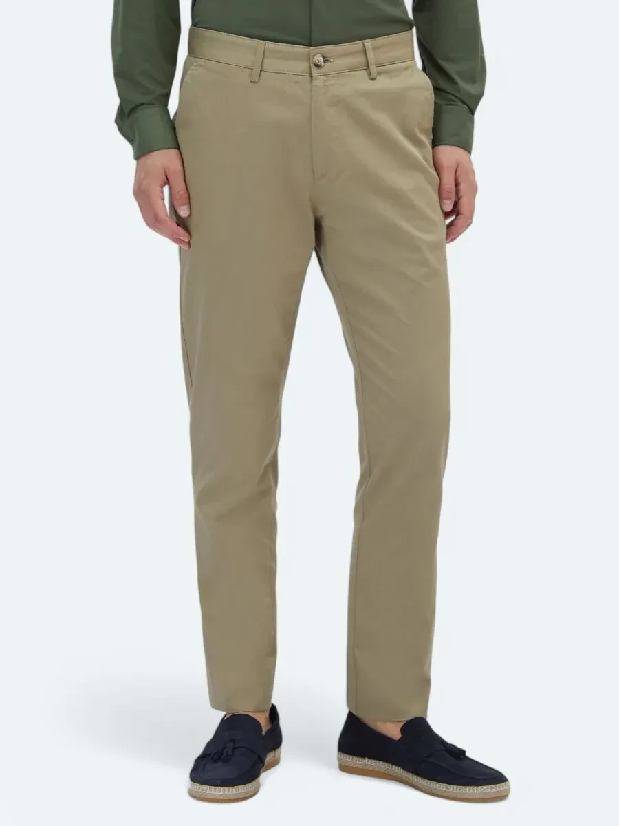 Vizon Dokuma Regular Fit Casual Pamuk Karışımlı Pantolon - 2