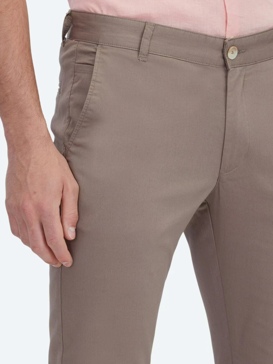 Vizon Dokuma Regular Fit Casual Pamuk Karışımlı Pantolon - 3
