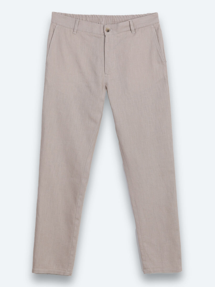 Vizon Dokuma Relaxed Fit Casual Pamuk Karışımlı Pantolon - 6