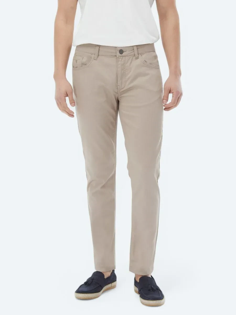Vizon Dokuma Slim Fit Casual Pamuk Karışımlı Pantolon - 3