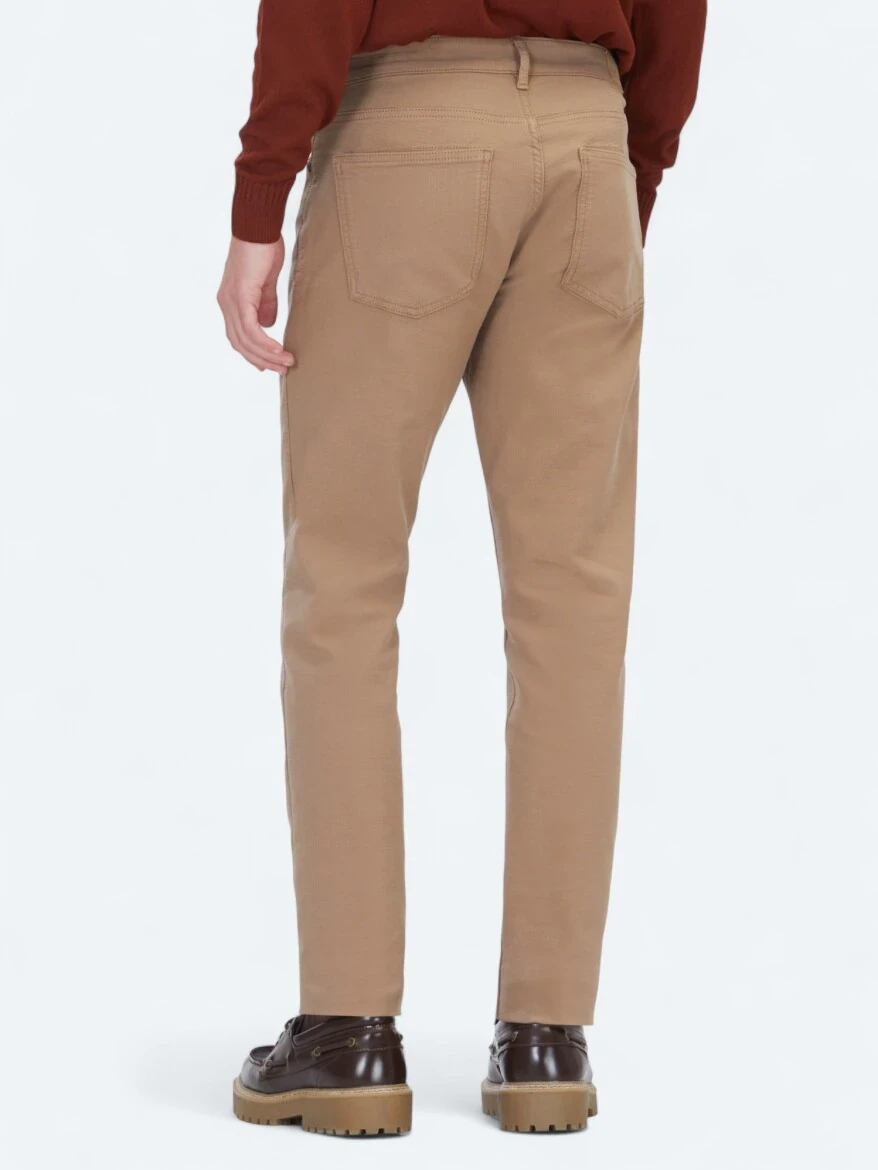 Vizon Dokuma Slim Fit Casual Pamuk Karışımlı Pantolon - 4