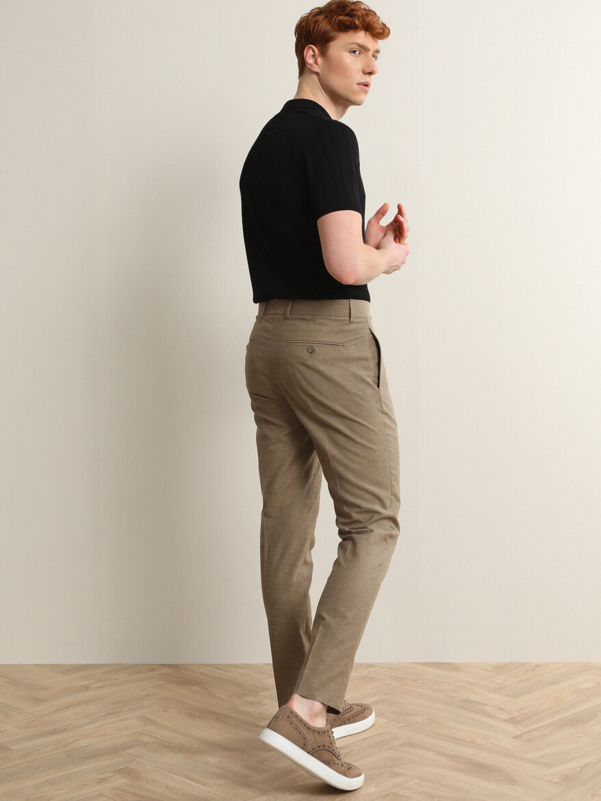 Vizon Dokuma Slim Fit Smart Casual %100 Yün Pantolon - 2