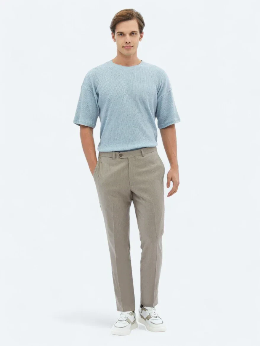 Vizon Düz Dokuma Fitted Fit Klasik Pantolon - 1