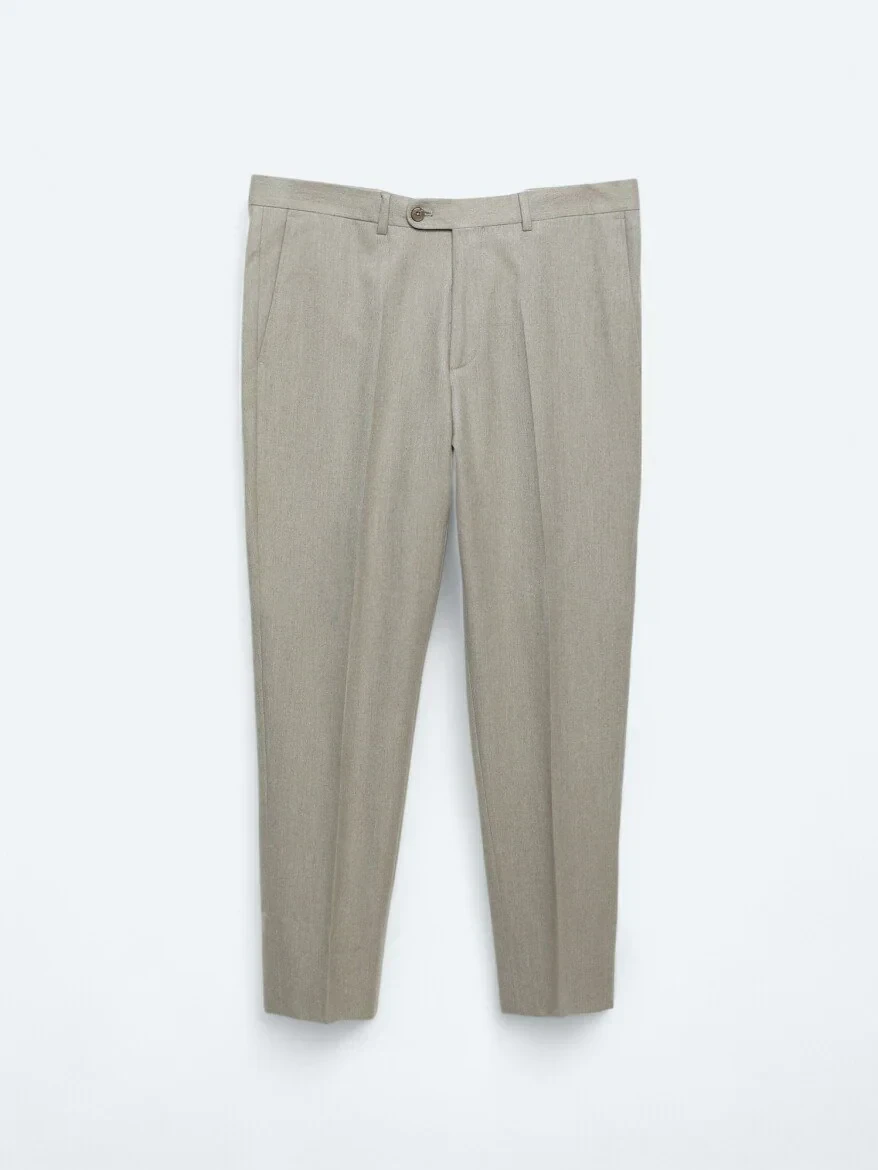 Vizon Düz Dokuma Fitted Fit Klasik Pantolon - 5