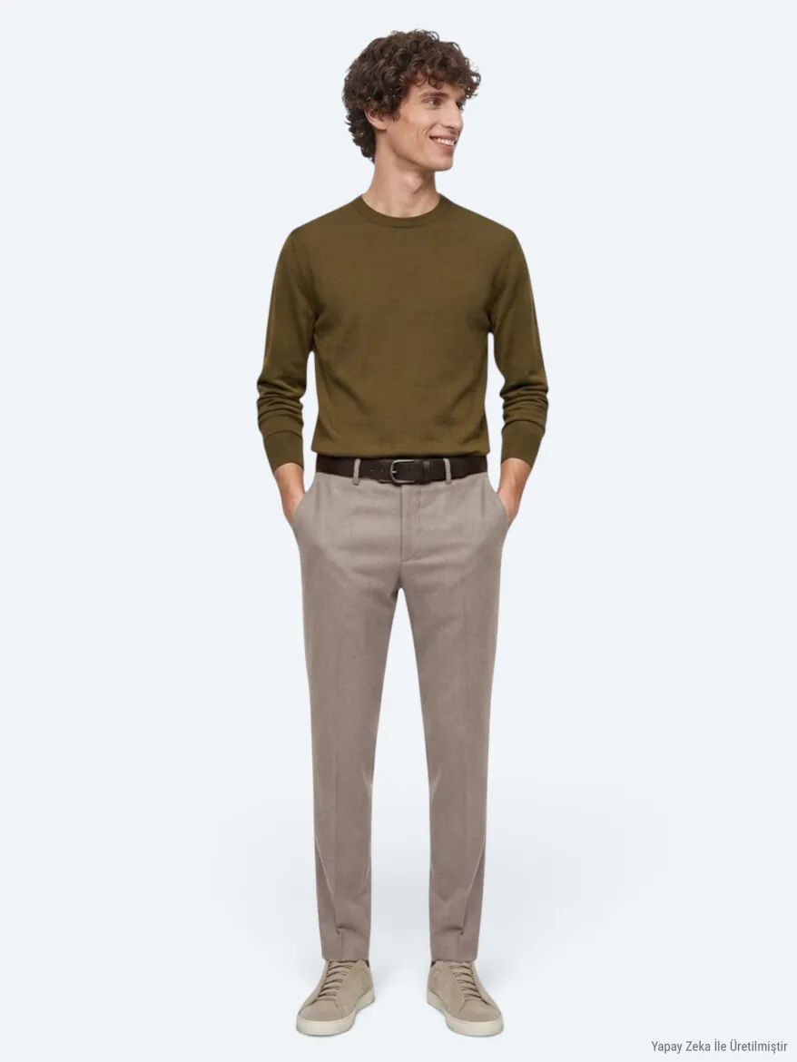 Vizon Düz Dokuma Fitted Fit Klasik Pantolon - KİP