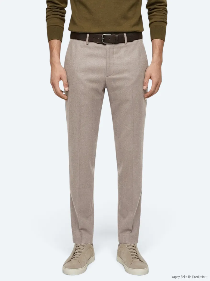 Vizon Düz Dokuma Fitted Fit Klasik Pantolon - 3