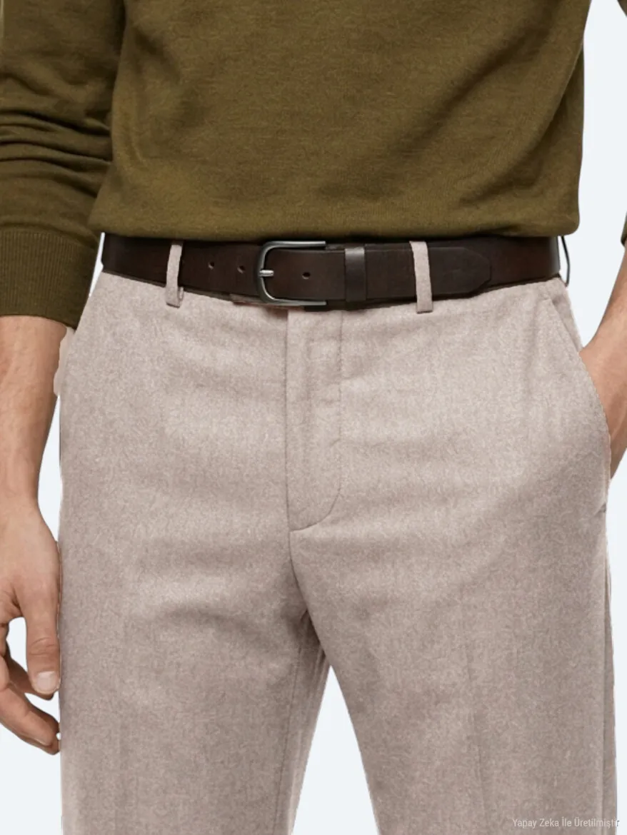 Vizon Düz Dokuma Fitted Fit Klasik Pantolon - 4