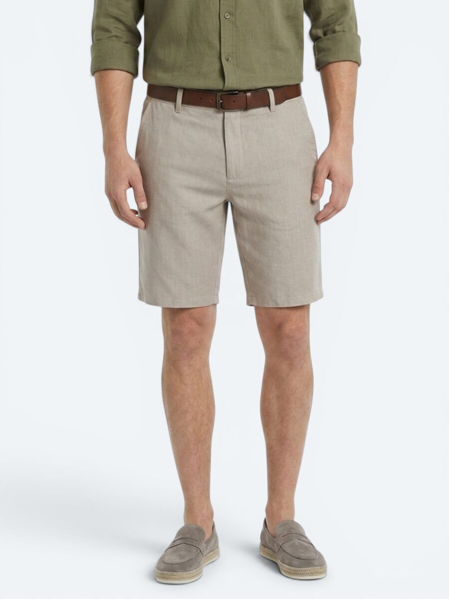 Vizon Düz Dokuma Jogging Fit Casual Pamuk Karışımlı Bermuda - 2