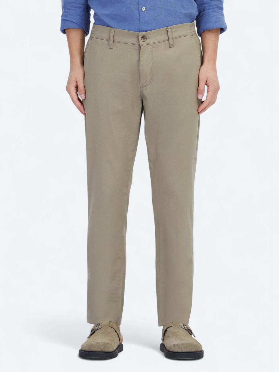 Vizon Düz Dokuma Jogging Fit Casual Pamuk Karışımlı Pantolon - 2