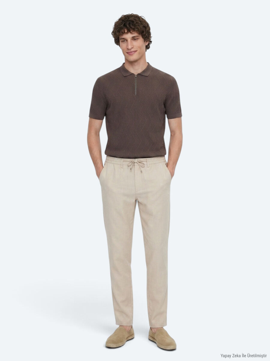 Vizon Düz Dokuma Jogging Fit Casual Pantolon - 4