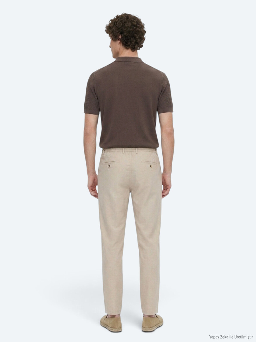 Vizon Düz Dokuma Jogging Fit Casual Pantolon - 5