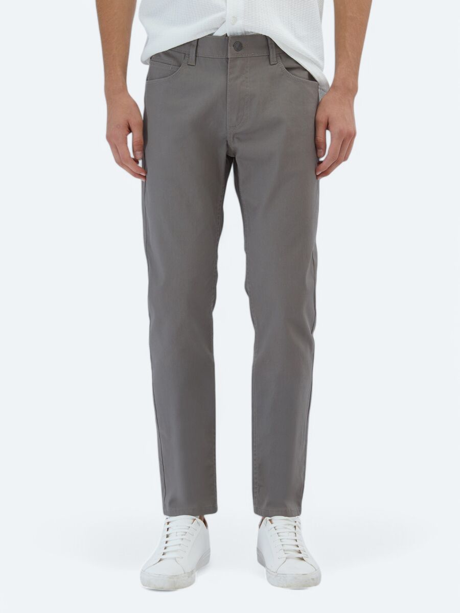 Vizon Düz Dokuma Regular Fit Casual Pamuk Karışımlı Pantolon - 2