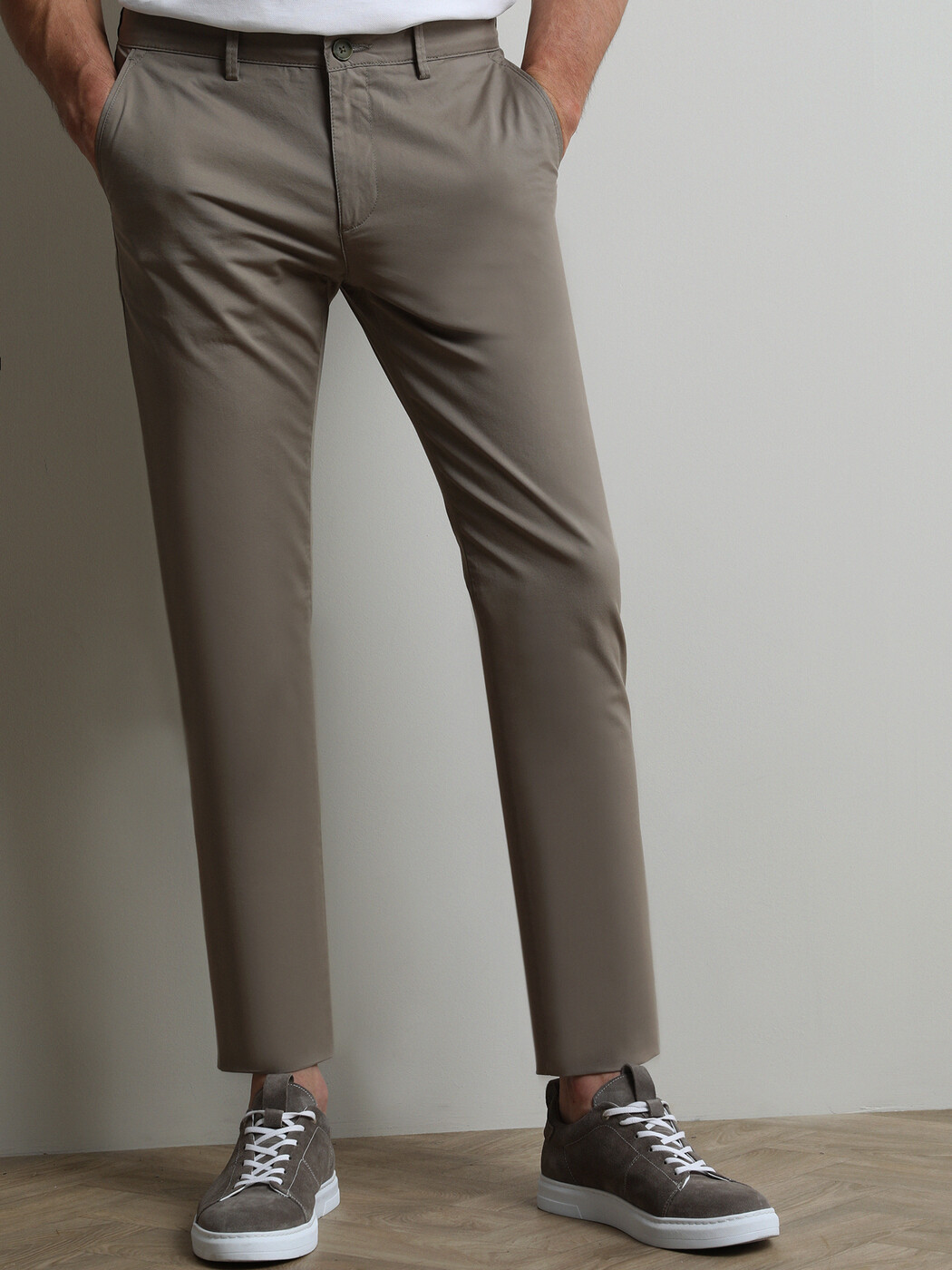 Vizon Düz Dokuma Regular Fit Casual Pamuk Karışımlı Pantolon - 3