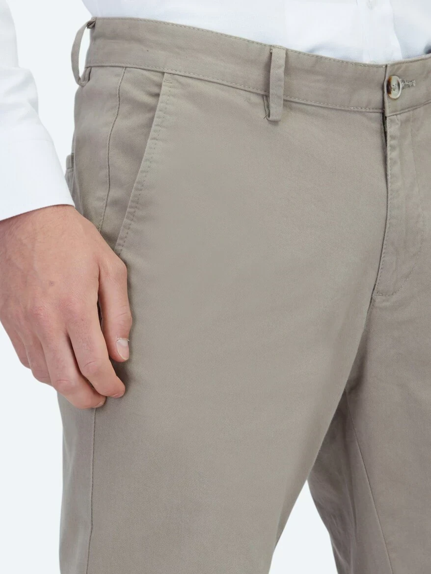 Vizon Düz Dokuma Regular Fit Casual Pamuk Karışımlı Pantolon - 3