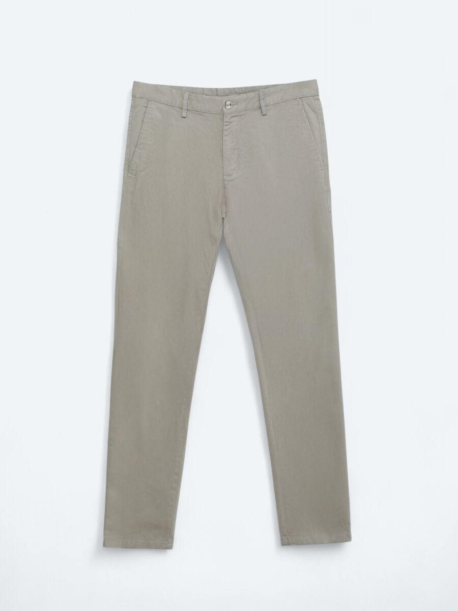 Vizon Düz Dokuma Regular Fit Casual Pamuk Karışımlı Pantolon - 5