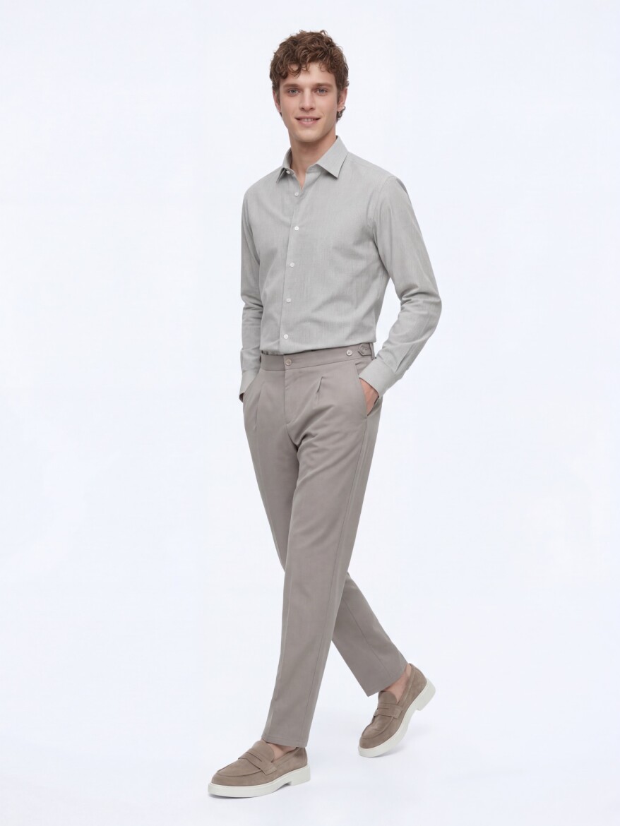 Vizon Düz Dokuma Regular Fit Casual Pamuk Karışımlı Pantolon - KİP