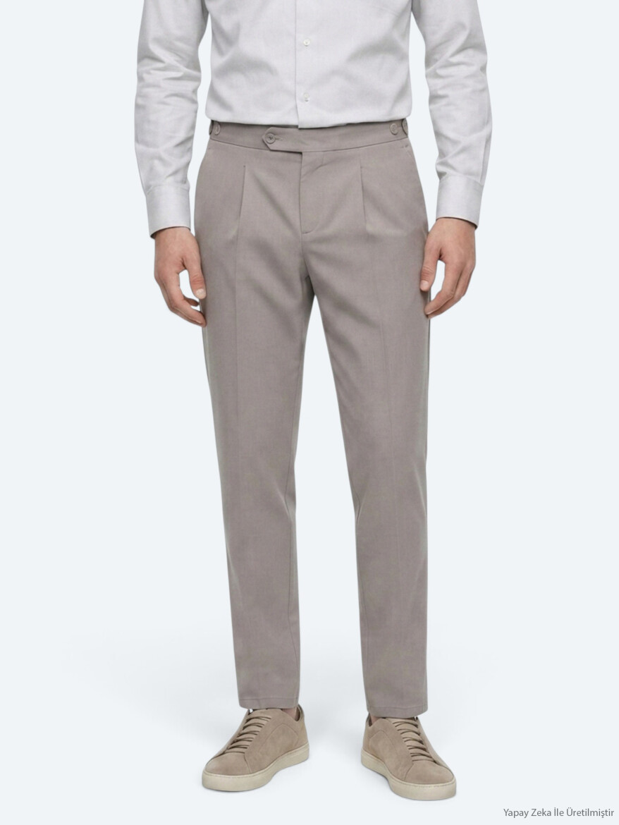 Vizon Düz Dokuma Regular Fit Casual Pamuk Karışımlı Pantolon - KİP