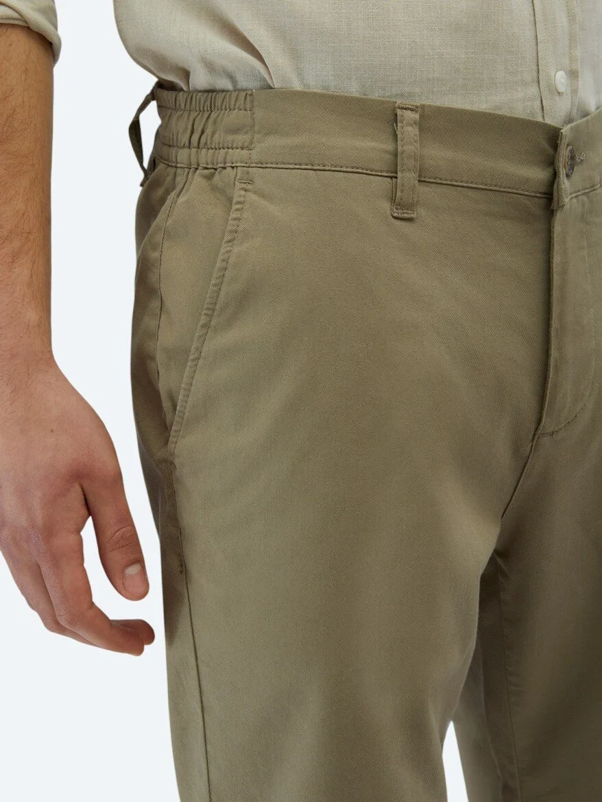 Vizon Düz Dokuma Slim Fit Casual Pamuk Karışımlı Bermuda 