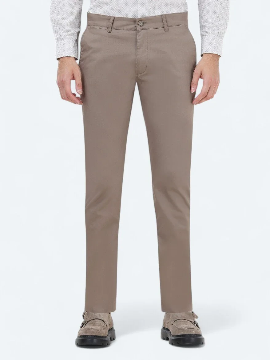 Vizon Düz Dokuma Slim Fit Casual Pamuk Karışımlı Pantolon - 2