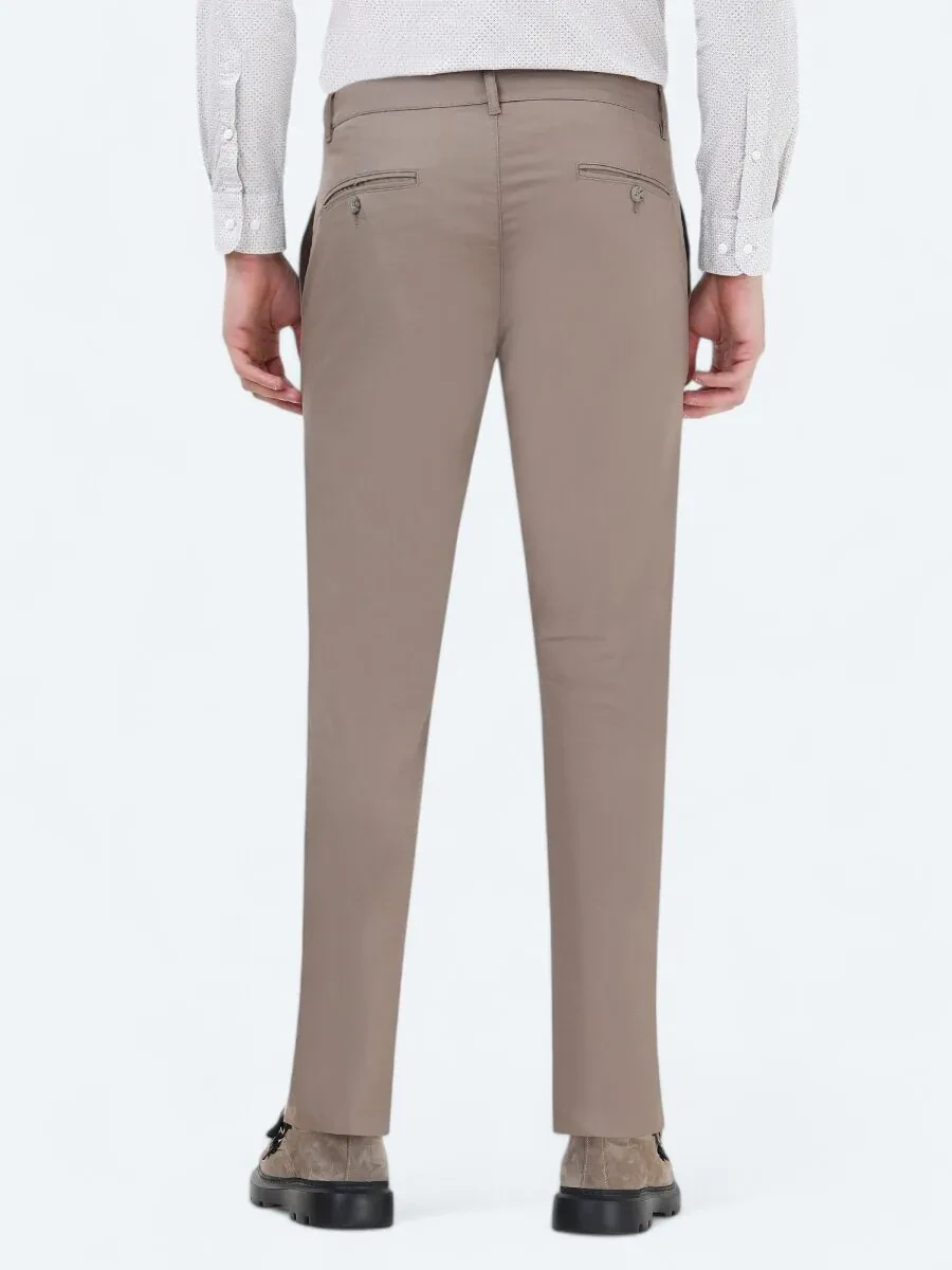 Vizon Düz Dokuma Slim Fit Casual Pamuk Karışımlı Pantolon - 4