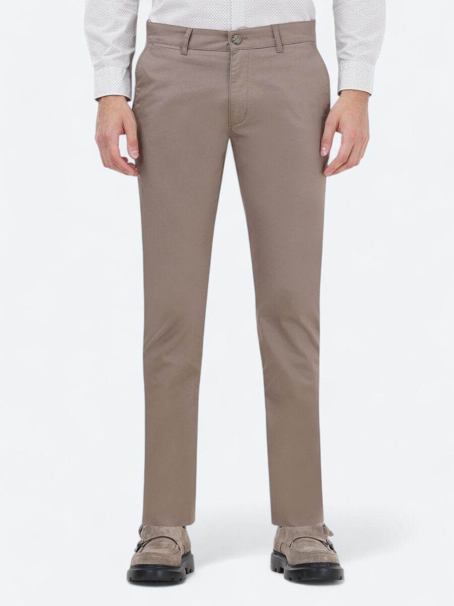 Vizon Düz Dokuma Slim Fit Casual Pamuk Karışımlı Pantolon - 2