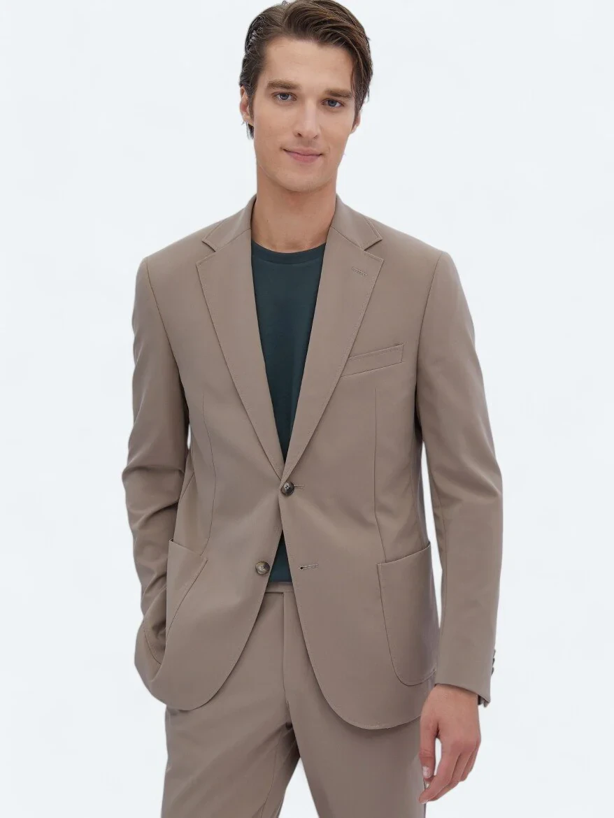 Vizon Düz Modern Fit Kırışmayan Takım Elbise - 1