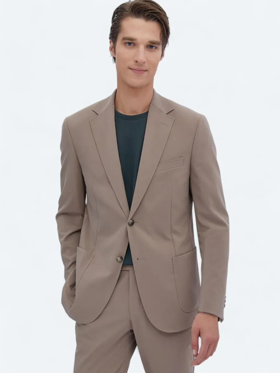 Vizon Düz Modern Fit Kırışmayan Takım Elbise - 1