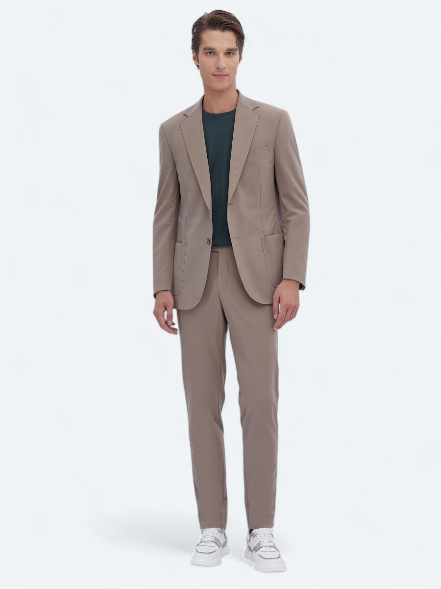 Vizon Düz Modern Fit Kırışmayan Takım Elbise - 2