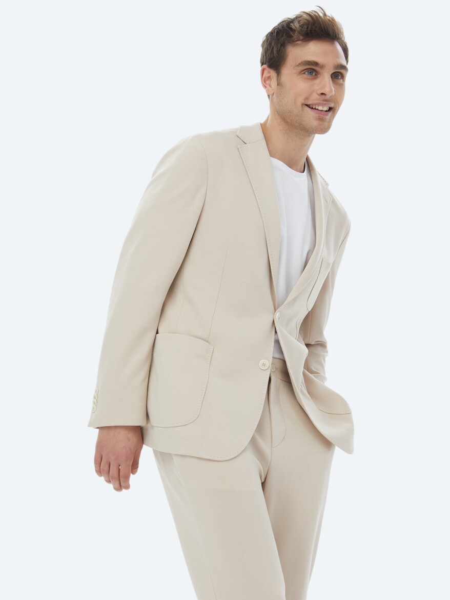 Vizon Düz Modern Fit Örme Takım Elbise - 2