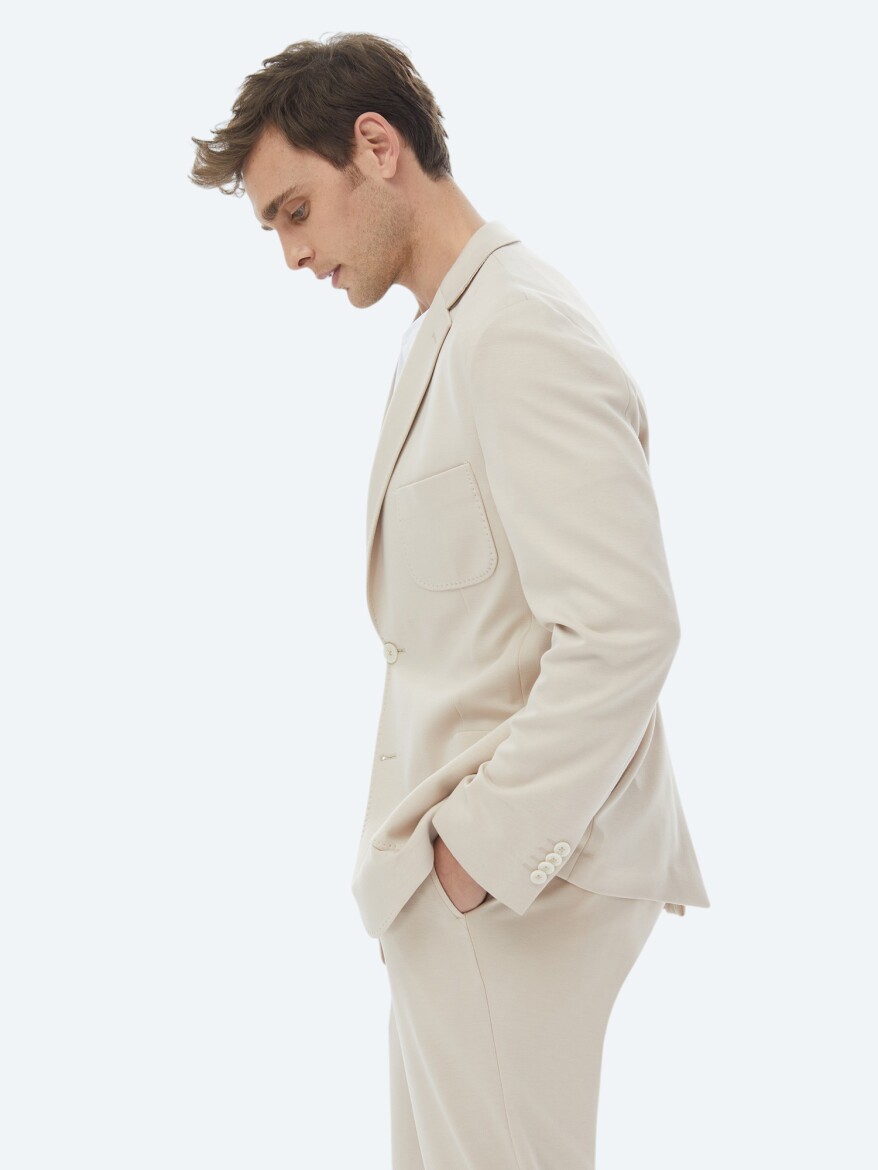 Vizon Düz Modern Fit Örme Takım Elbise - 4