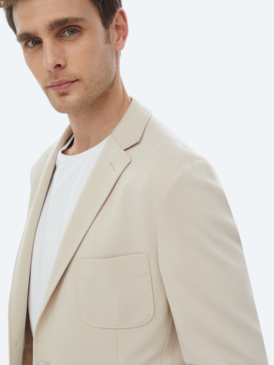 Vizon Düz Modern Fit Örme Takım Elbise - 6