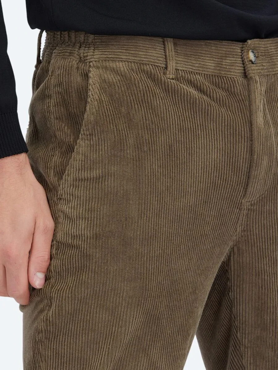 Vizon Fitilli Dokuma Jogging Fit Kadife Casual Pamuk Karışımlı Pantolon - 3
