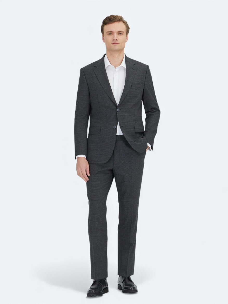 Vizon Modern Fit Yün Karışımlı Takım Elbise - 1