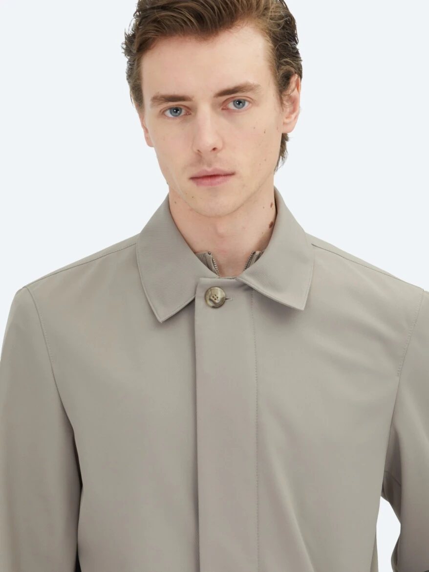 Vizon Regular Fit Bebe Yaka Casual Dokuma Pardesü - 4