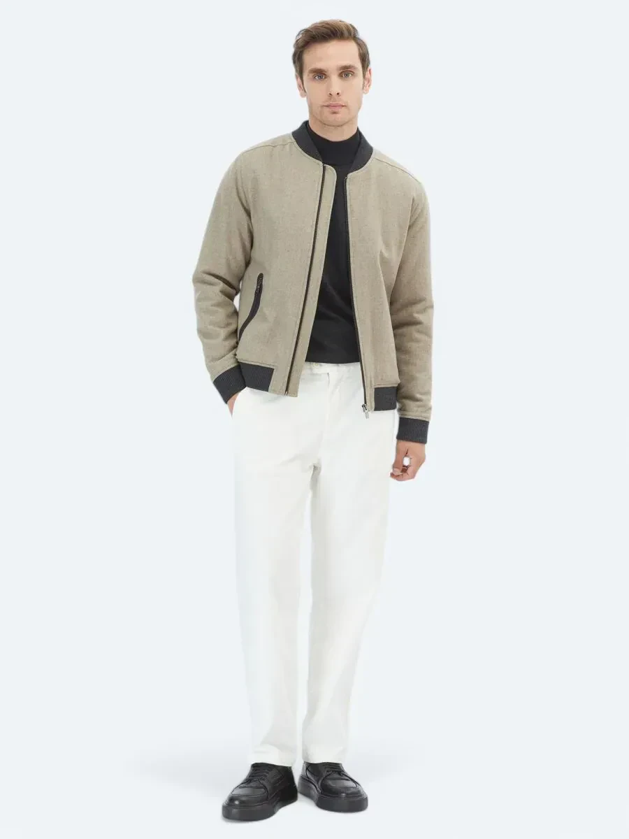 Vizon Regular Fit Casual Dokuma Mont - 2