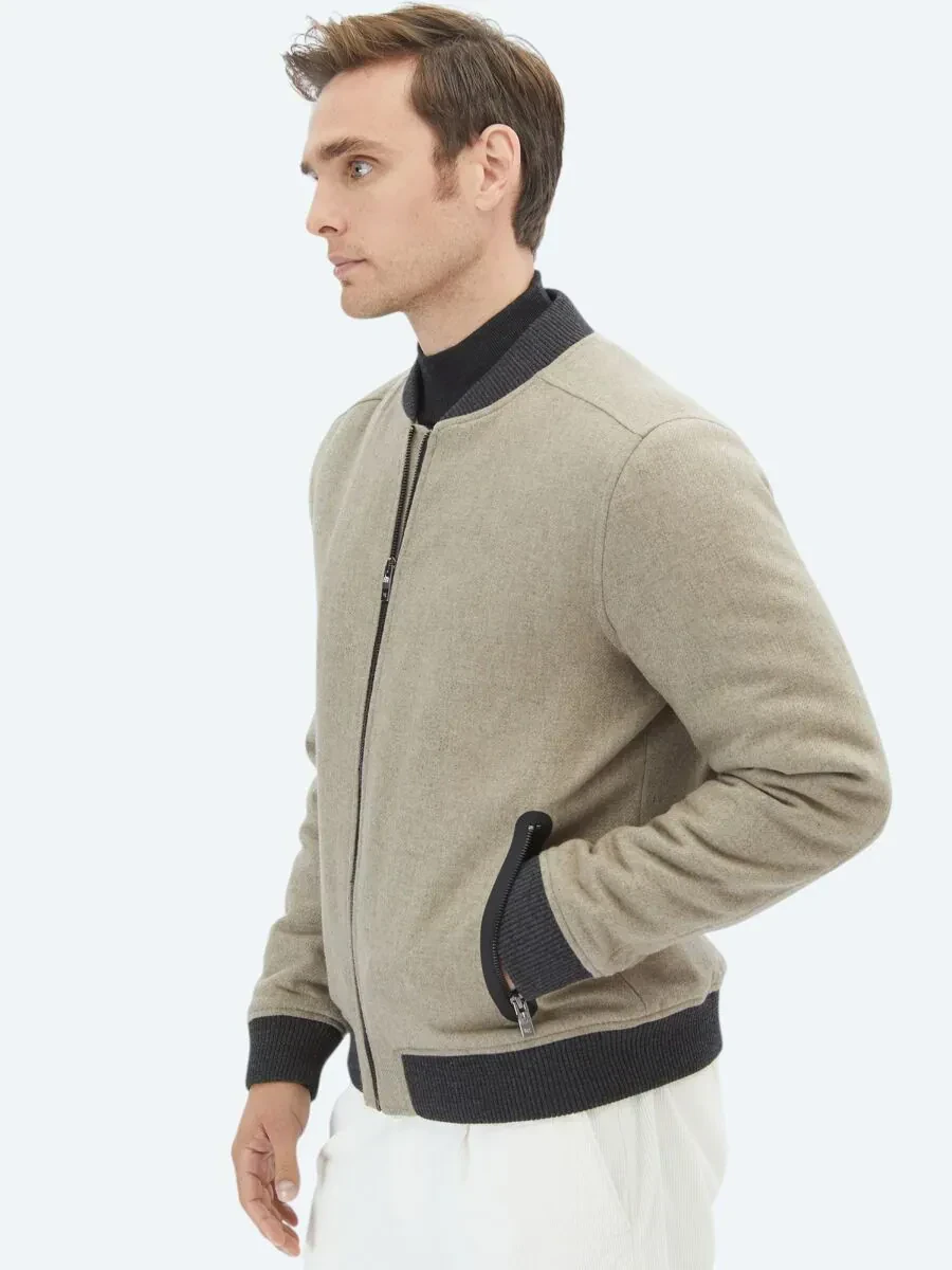 Vizon Regular Fit Casual Dokuma Mont - 3