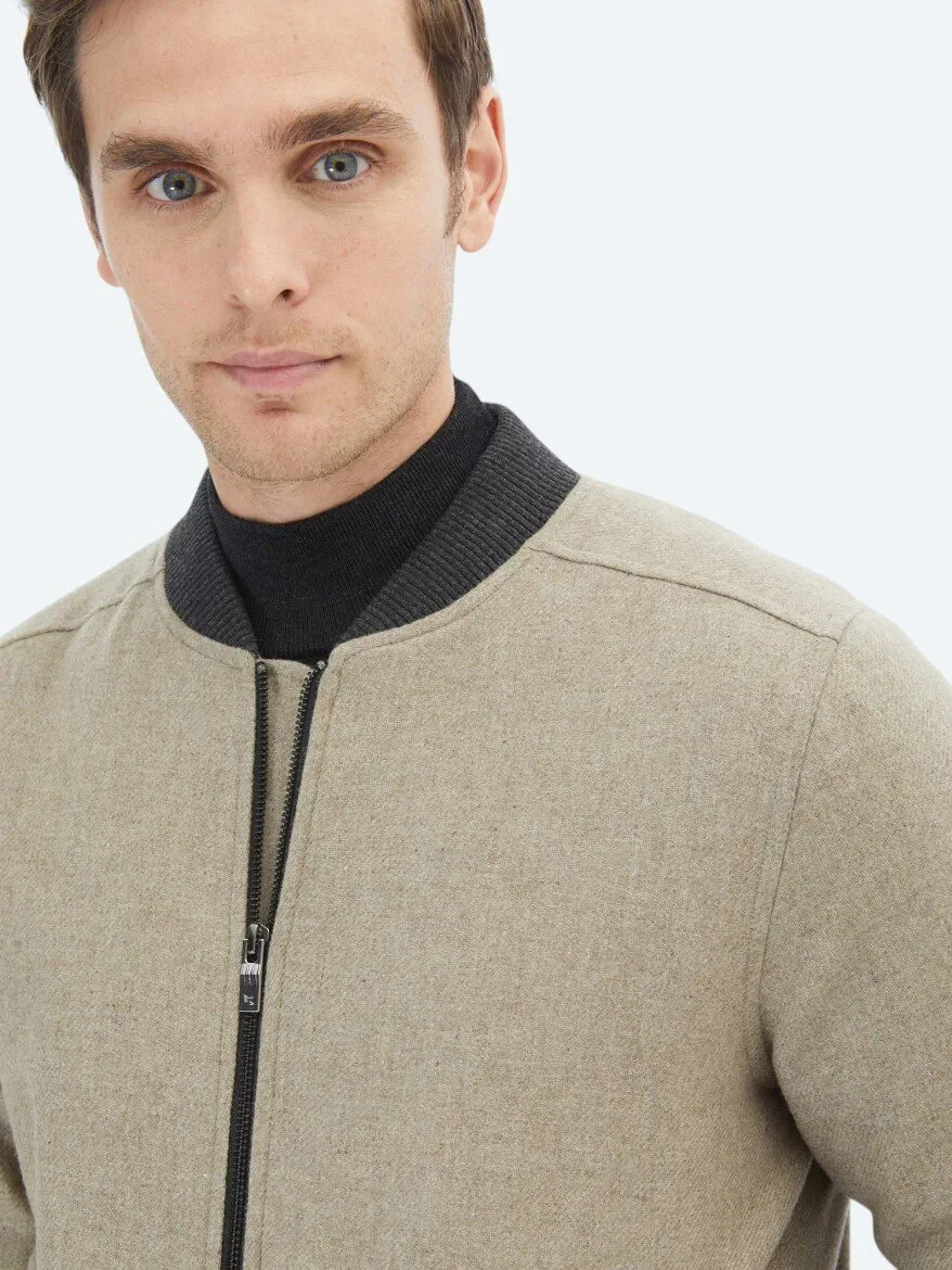 Vizon Regular Fit Casual Dokuma Mont - 4