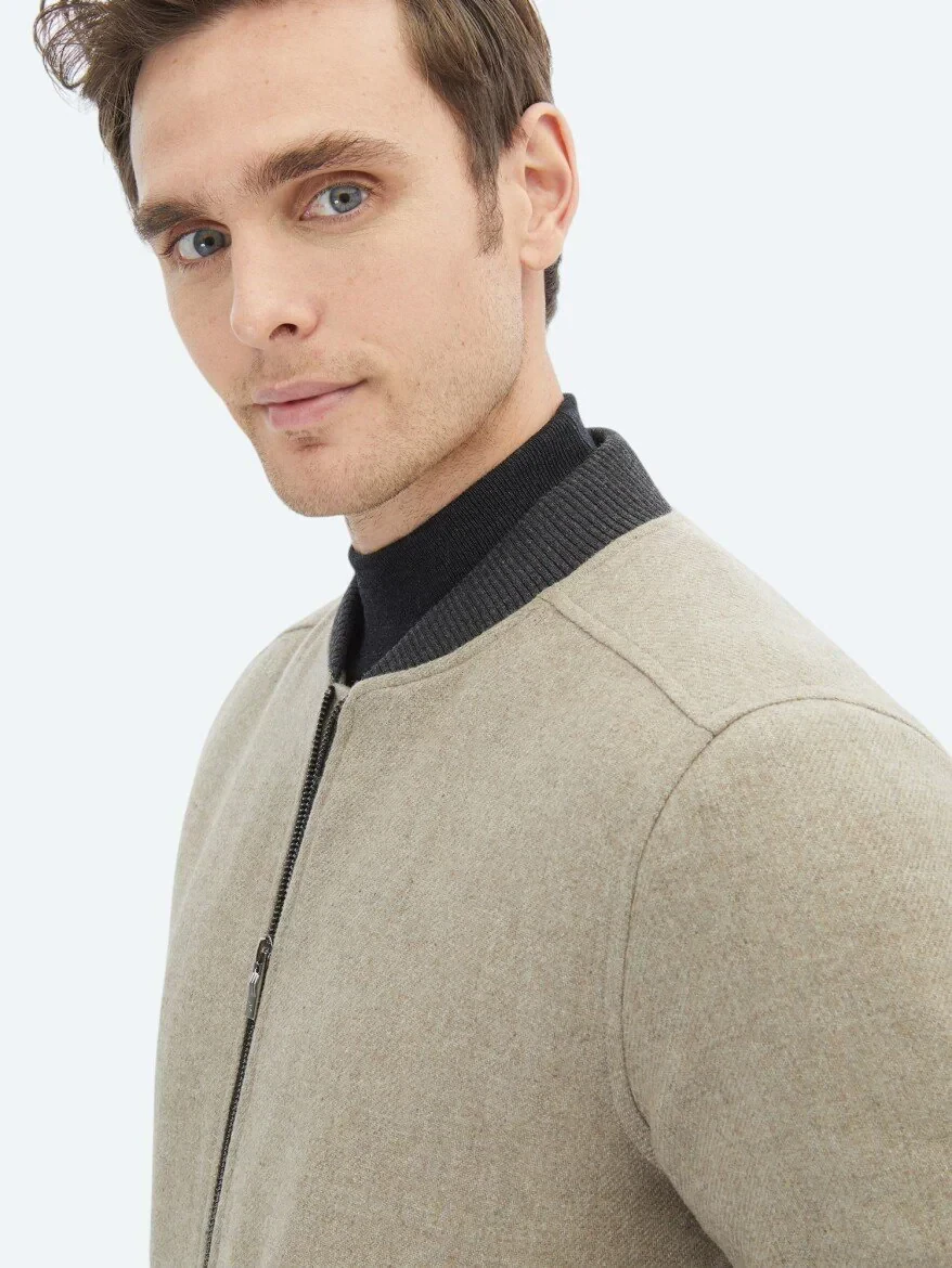 Vizon Regular Fit Casual Dokuma Mont - 5