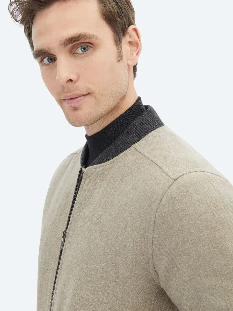 Vizon Regular Fit Casual Dokuma Mont - 5