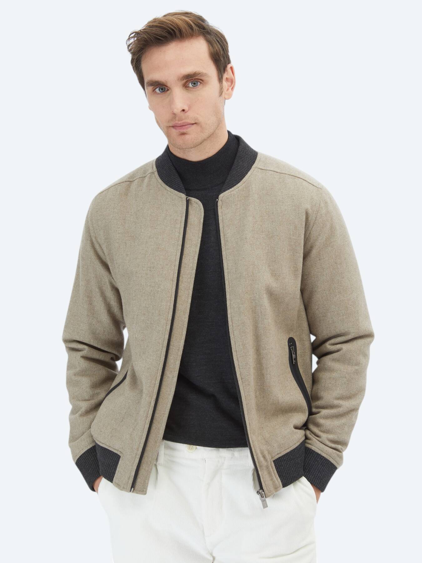 Vizon Regular Fit Casual Dokuma Mont
