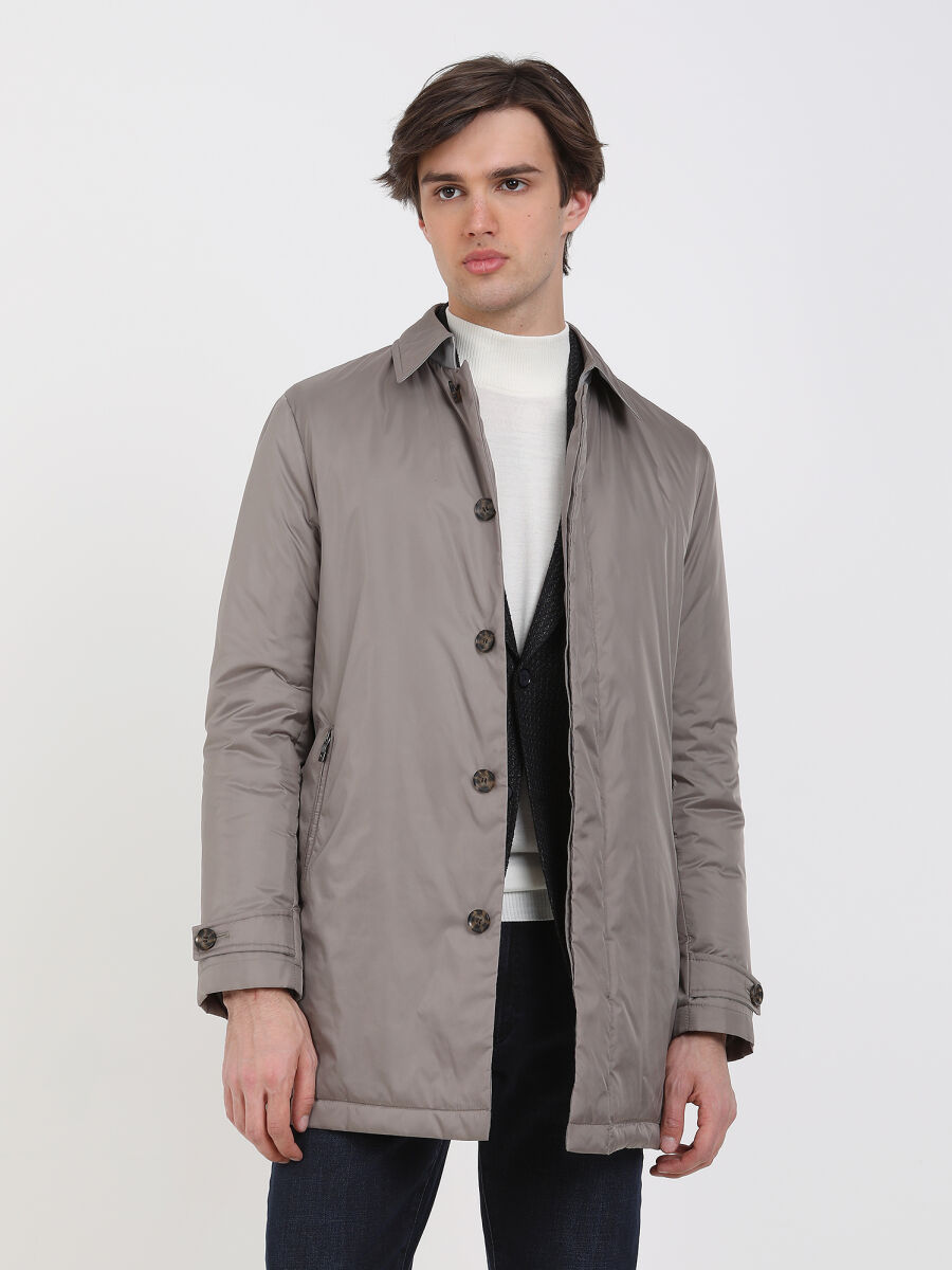 Vizon Regular Fit Casual Dokuma Pardösü - 2