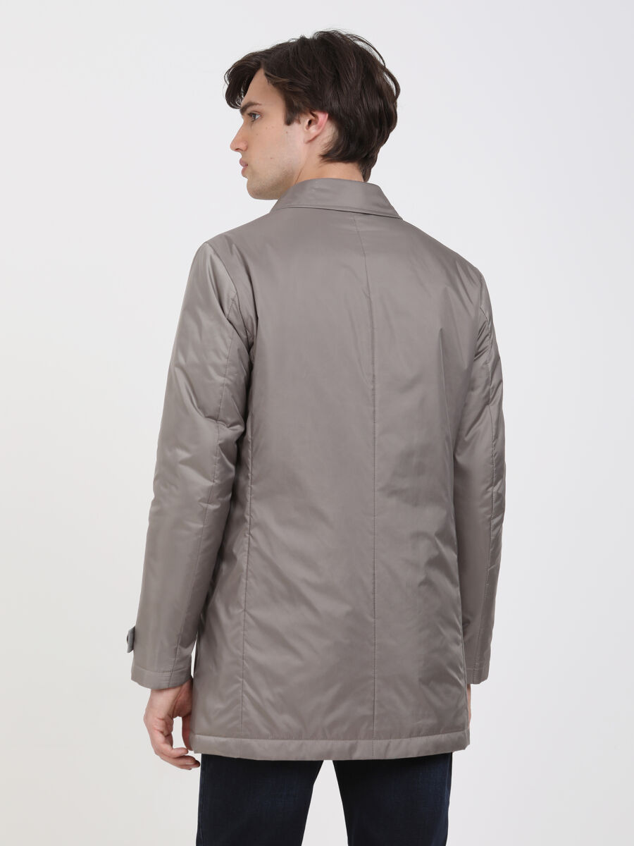 Vizon Regular Fit Casual Dokuma Pardösü - 4