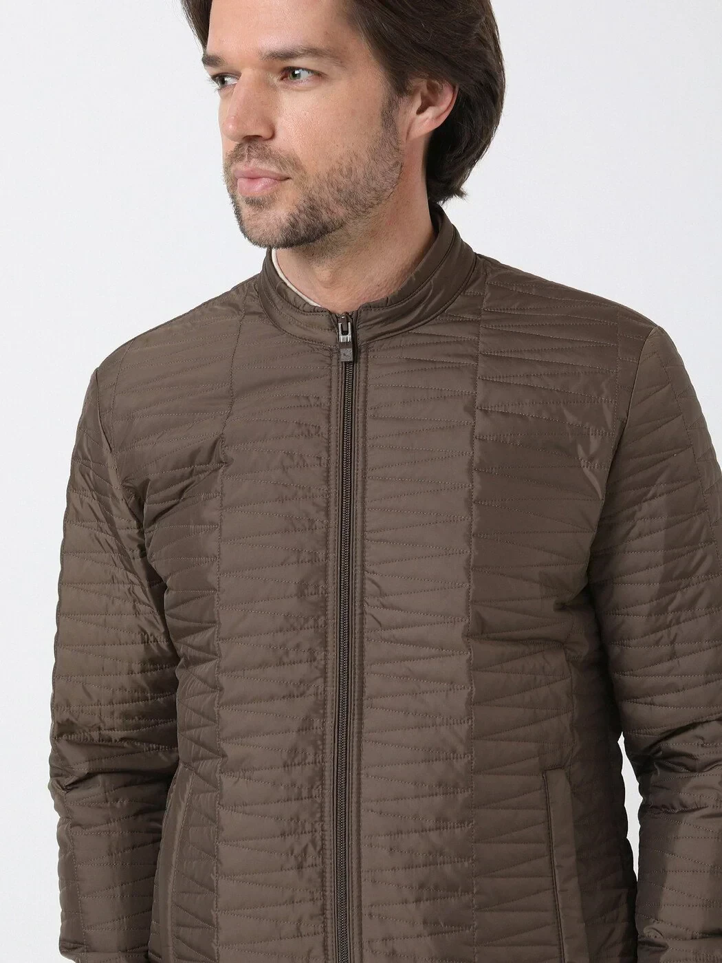Vizon Regular Fit Dik Yaka Casual Dokuma Mont - 3