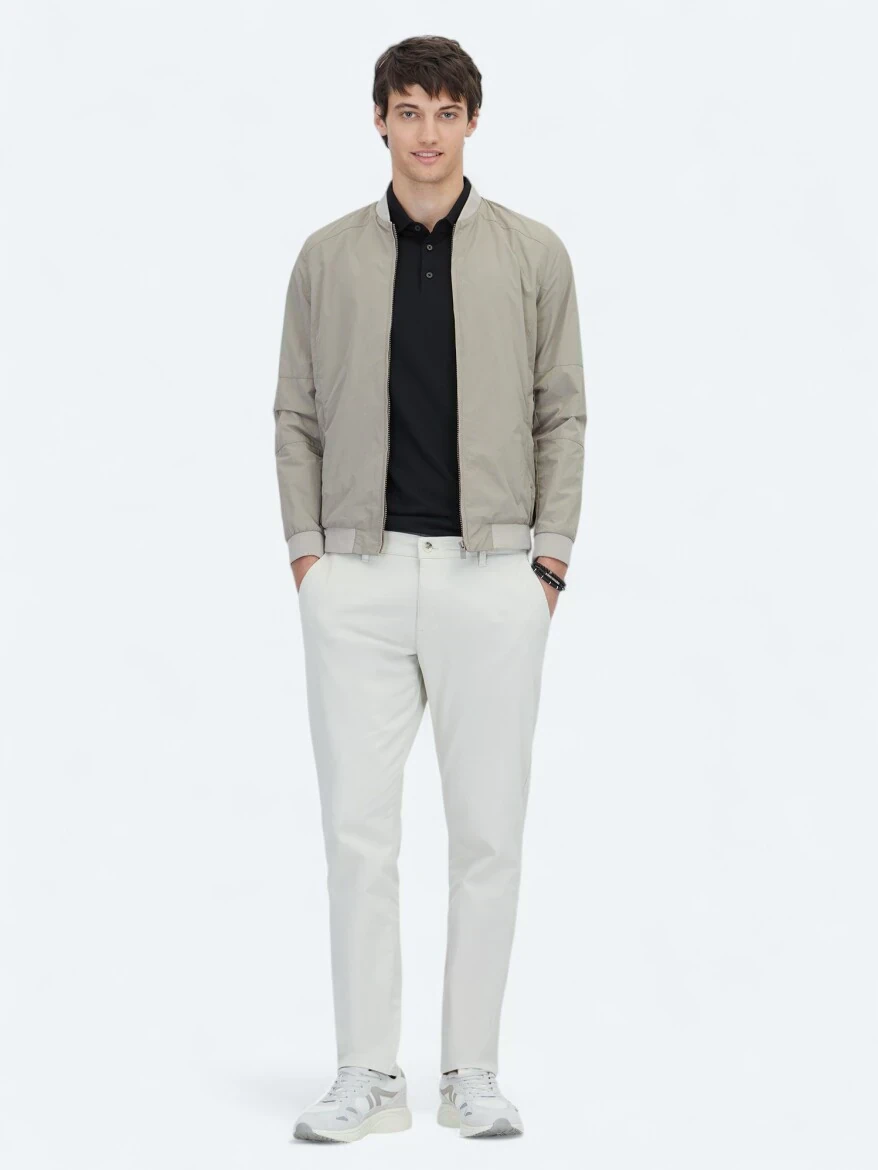 Vizon Regular Fit Dik Yaka Casual Dokuma Mont - 2