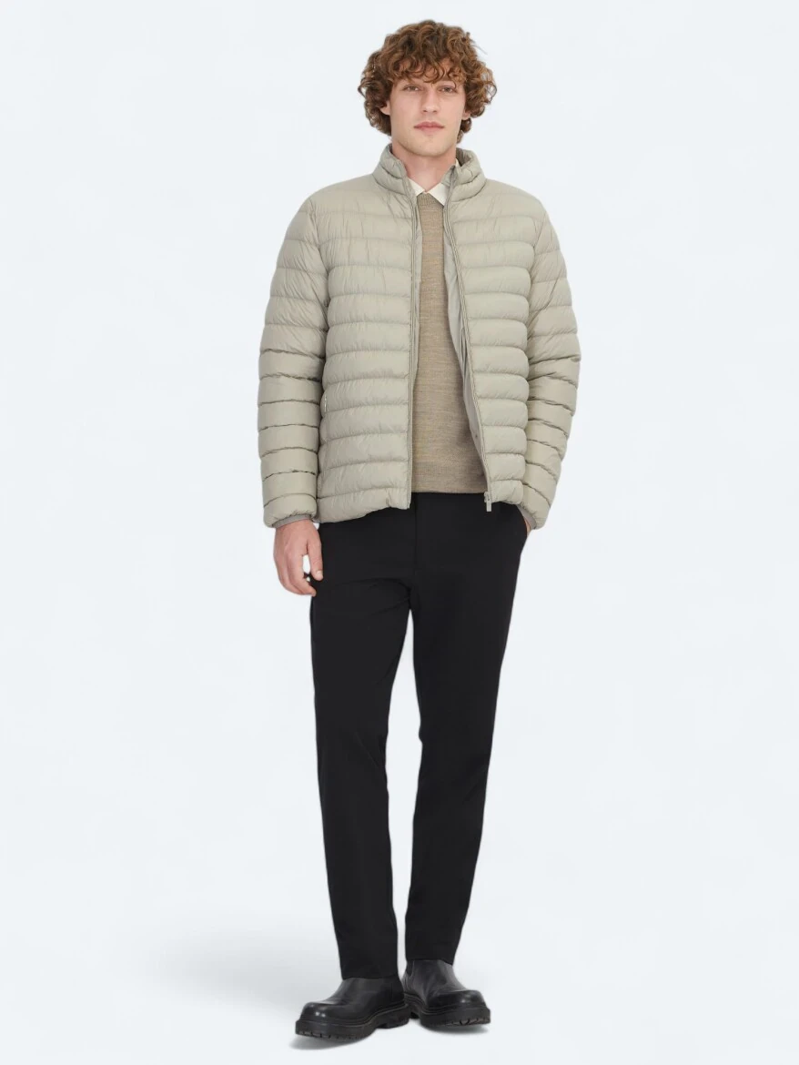 Vizon Regular Fit Dik Yaka Casual Dokuma Mont - 2