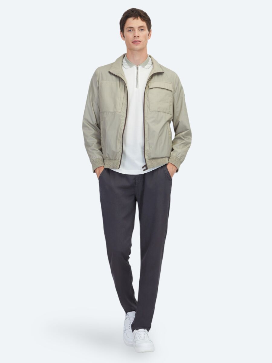 Vizon Regular Fit Dik Yaka Casual Dokuma Mont - 2